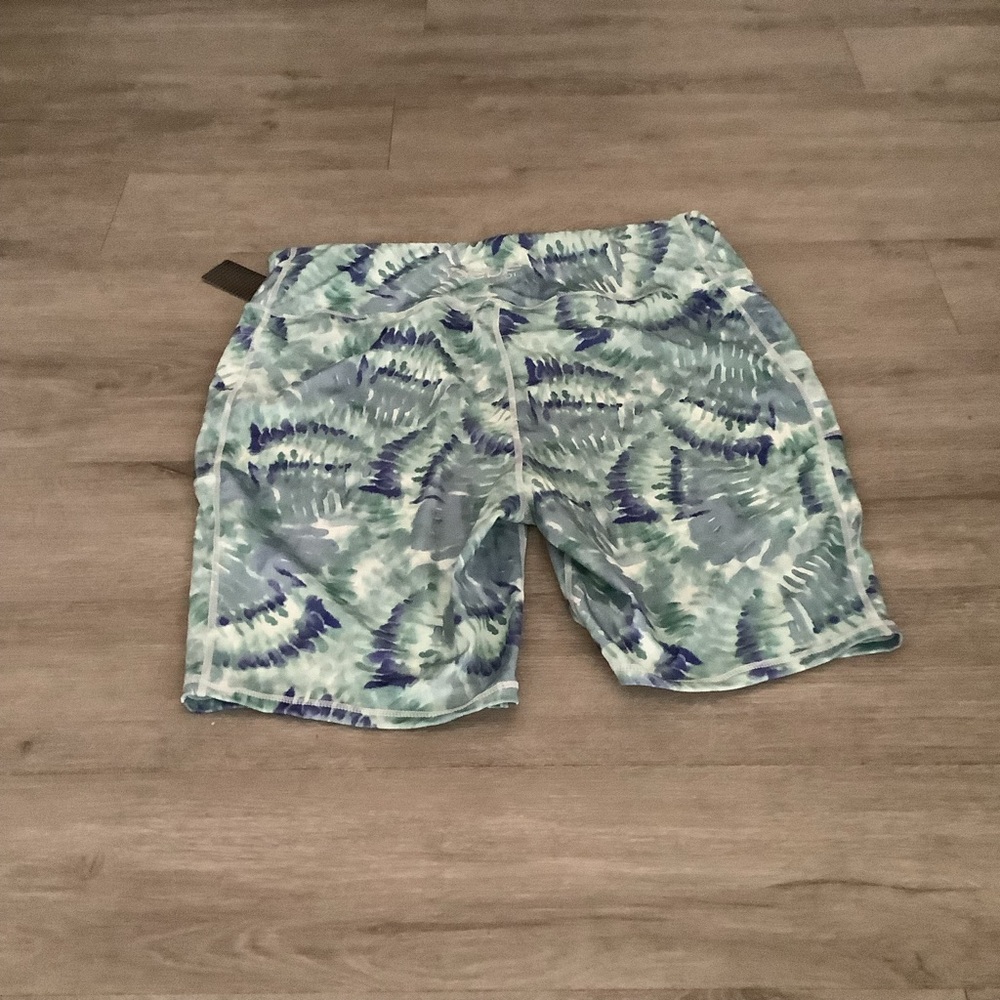 Bebe Sport Blue and Green Tie-Dye Shorts - Picture 3 of 5